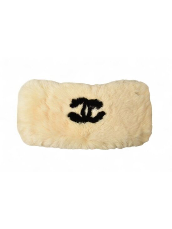 Chanel Bangle Rabbit Rabbit Fur Coco Mark Cufflinks Bracelet Wristband - Picture 6 of 10